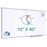 Magnetic Whiteboard 72" x 40" Wall Mounted $140 Retail - Brand New