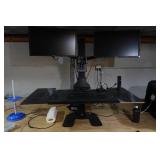 VonHaus Adjustable Height Standing Desk with 2 Dell Monitors