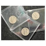 3 US MERCURY DIMES 1925P-D-S