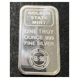 1 TROY OZ .999 FINE SILVER GSM BAR