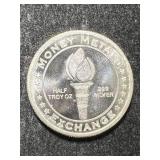 HALF TROY OZ .999 FINE SILVER MONEY METALS ROUND