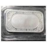 1 TROY OZ .999 FINE SILVER I BELIEVE IN SANTA BAR