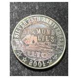 1 TROY OZ .999 FINE SILVER DIAMOND LILS CASINO ROUND