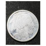 1 TROY OZ .999 FINE SILVER BUFFALO INDIAN ROUND
