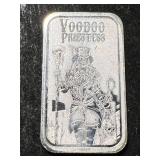 1 TROY OZ .999 FINE SILVER VOODOO PRIESTESS BAR