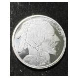 1 TROY OZ .999 FINE SILVER BUFFALO INDIAN ROUND