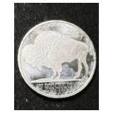 1 TROY OZ .999 FINE SILVER BUFFALO INDIAN ROUND
