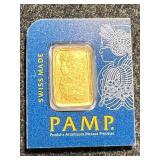 1 GRAM .999 FINE GOLD PAMP BAR