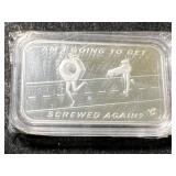 1 TROY OZ .999 FINE SILVER NUT & BOLT FACTORY BAR IN AIRTITE
