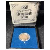 1858 US FLYING EAGLE CENT IN BOX