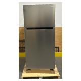 ^Vissani 18 cu. ft. Top Freezer Refrigerator in Fingerprint Resistant Stainless Look, Garage Ready MDTF18SSR Msrp $869.00