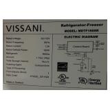 ^Vissani 18 cu. ft. Top Freezer Refrigerator in Fingerprint Resistant Stainless Look, Garage Ready MDTF18SSR Msrp $869.00