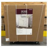 ^Home Decorators Collection Sedgewood 36.5 in. W   18.75 in. D   34.375 in. H Single Sink Bath Vanity in White with Arctic Solid Surface Top Store SKU# 1003-619-901 Msrp $499.00