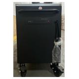 ^Husky 96 in. W x 24 in. D 9-Drawer Heavy-Duty Mobile Workbench with Stainless Steel Top in Matte Black Msrp $1,449.99
