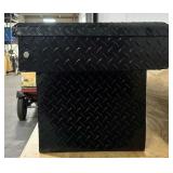 ^Northern Tool + Equipment Deep Crossover Truck Toolbox with Removable Tray, 69in. x 20in. x 19in., Aluminum, Gloss Black, Pushbutton Latches #41914 Msrp $549.99