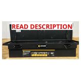 ^ Northern Tool + Equipment Low-Profile Crossover Truck Toolbox with Removable Tray, 69in. x 20in. x 13in., Aluminum, Textured Matte Black, Pull Handle Latches #41915 Msrp $459.99