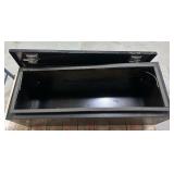 ^ Northern Tool + Equipment Underbody Truck Toolbox with Drop Door, 48in. x 17in. x 18in., Steel, Gloss Black, T-Handle Latches #52160 Msrp $439.99