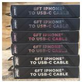 TrendLogicElite 6ft IPhone To USB-C Cable lot of 6
