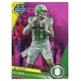 2023 Bowman University Chrome Bo Nix #159 Pink Refractor Football Card