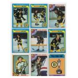 Lot Of 9 Vintage Hockey Cards Including 1978-79 Topps #133 John Wensink Rookie Card, 1979 Topps Bob Scmautz #144, and More!