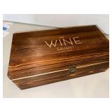 The Wine Savant Whiskey Glass Gift Set Wood Box 2 Glasses Barware