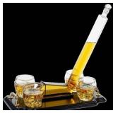 The Wine Savant Hockey Decanter Set 4 Glasses Tray Boxed