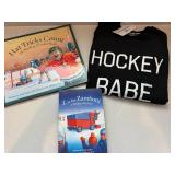 Hockey Kids Gift Lot Books & Youth Sweatshirt Hockey Babe Portage Main