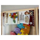 BeginAgain Dino A to Z Wooden Alphabet Puzzle Lot of 4 Boxed