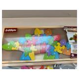 2 BeginAgain Wooden Alphabet Puzzle Lot Dino A to Z Animal Parade A-Z