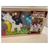 2 BeginAgain Wooden Alphabet Puzzle Lot Dino A to Z Animal Parade A-Z