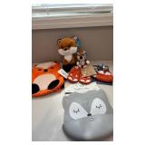 Fox Baby Gift Lot Plush Bib Mittens Pacifier Lovey Backpack Tags