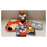 Fox Baby Gift Lot Plush Bib Mittens Pacifier Lovey Backpack Tags