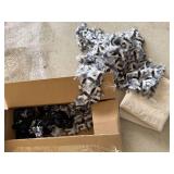 Mixed Decorative Fabric Scarves Floral Faux Fur Trim Iridescent Panels