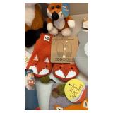 Fox Themed Kids Gift Lot Plush Backpack, Mittens, Pouch, Pacifier, Bib and Plush Toys Decor Assorted