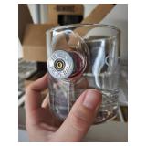 BenShot 11 oz Rocks Glass With Real 12 Gauge Shell Bullet - Handmade in USA 4ct