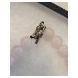 SOTAPOP Bead Bracelet with Large Marble Cabochon Centerpiece 8ct
