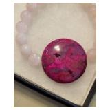 SOTAPOP Bead Bracelet with Large Marble Cabochon Centerpiece 8ct