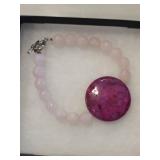SOTAPOP Bead Bracelet with Large Marble Cabochon Centerpiece 8ct