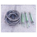 3 sprinklers and drain hose