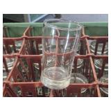 Heavy Base Curved Glass Tumblers w/Tray
