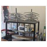 Wood High Top Tables w/Rolling Cart