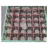 Heavy Base Curved Glass Tumblers w/Tray