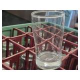 Heavy Base Curved Glass Tumblers w/Tray