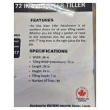Unused 2026 WOLVERINE Tiller TL-12-72W