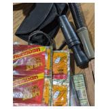 Mixed Pile of Fishing/Hunting - Rod Sleeves, Calls, Cases, Hand warmers