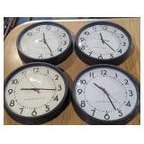 4 Classroom American Time Clocks with Battery Booster Packs
