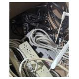 Large Box of Internet/Network Accessories with Power strips