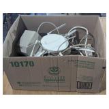 Large Box of Internet/Network Accessories with Power strips