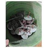 Bucket of Large Screws with Holders - Pole Barns and Fabric