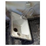 Large Cast Iron Utility Sink With Faucet and Drain - Very Heavy